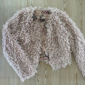 Free People Boho Shaggy Cropped Jacket Size 2
